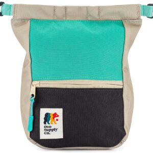 Oso Supply Co - Crux Bouldering Chalk Bucket, Large Size Chalk Bag for Rock Climbing, Chalk Pot with Magnetic Closure, Zippered Pockets and Mesh Pouch for Climbers, Weightlifting, Gymnastics