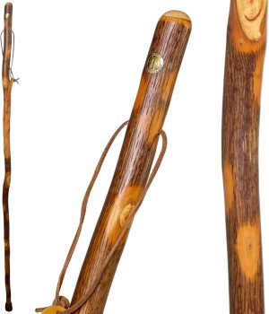 Brazos Rustic Wood Walking Stick, Hickory, Traditional Style Handle, for Men & Women, Made in The USA
